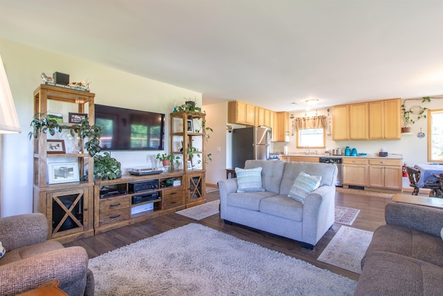 76 Back Of The Moon Rd, Kirby, VT 05832 - living area with dark wood-style floors