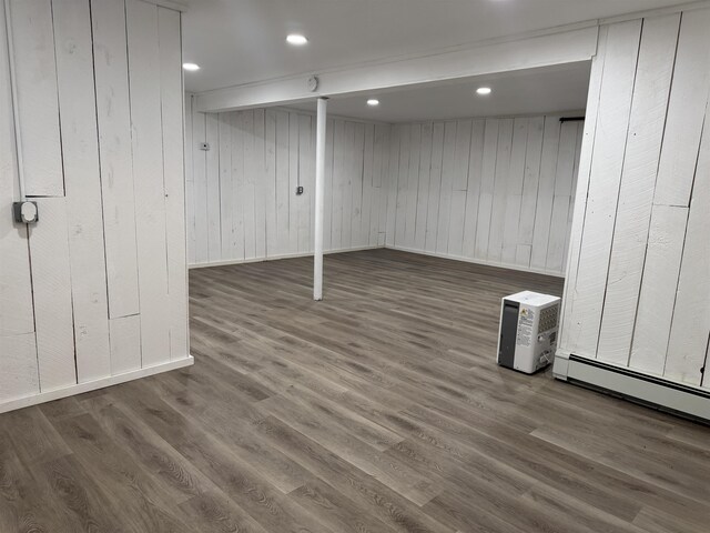 52 Jericho Rd, Grantham, NH 03753 - finished basement featuring wood walls, wood finished floors, baseboards, and recessed lighting