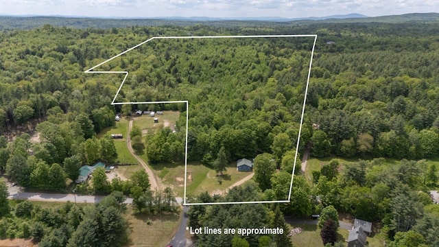 101 Mudgett Hill Rd, Loudon, NH 03307 - aerial overview of property's location featuring a heavily wooded area and property parcel outlined
