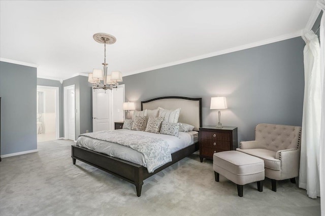 373 Whitford St, Manchester, NH 03104 - bedroom with a chandelier, crown molding, carpet flooring, and baseboards