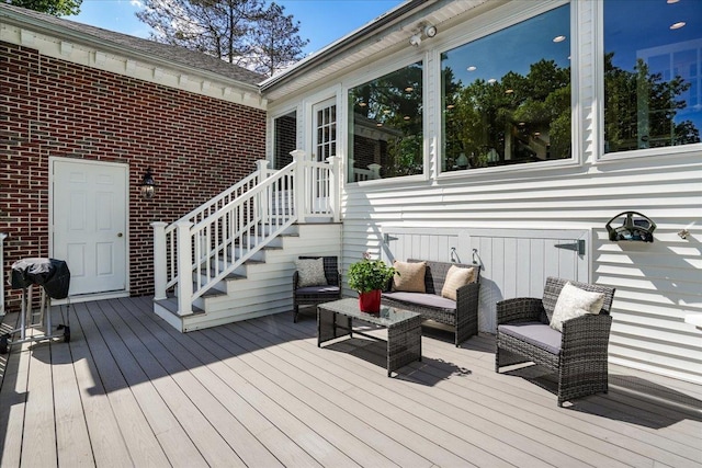 373 Whitford St, Manchester, NH 03104 - wooden terrace featuring an outdoor living space