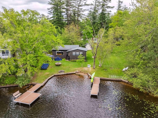 3-5 Cross St, Windham, NH 03087 - dock area with a water view and a yard