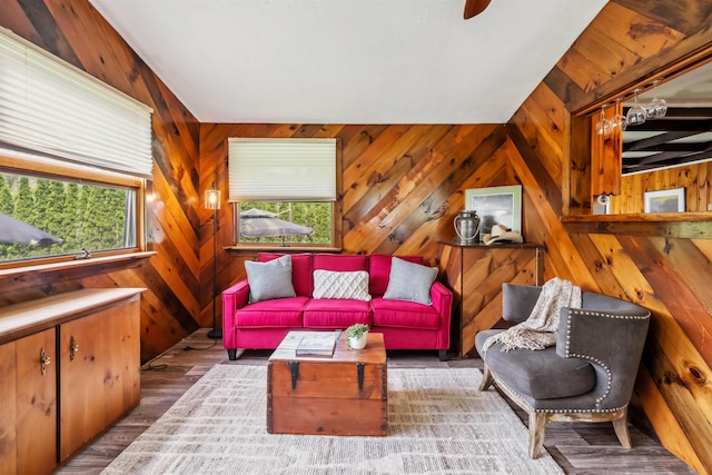 3-5 Cross St, Windham, NH 03087 - living area featuring wooden walls and wood finished floors