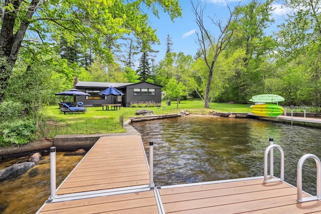 3-5 Cross St, Windham, NH 03087 - dock area featuring a lawn and a water view