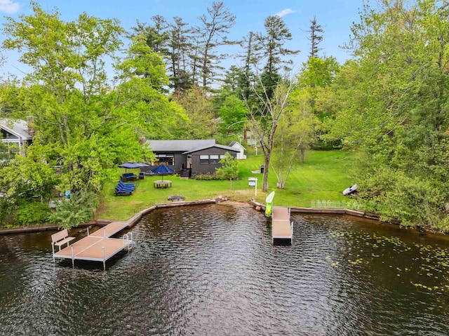 3-5 Cross St, Windham, NH 03087 - dock featuring a water view and a lawn