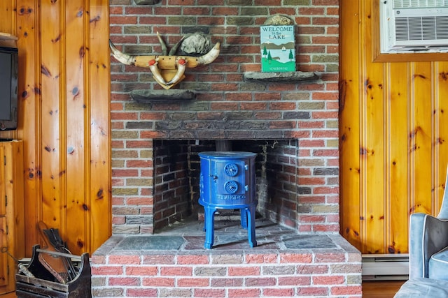 3-5 Cross St, Windham, NH 03087 - detailed view of brick siding and baseboard heating