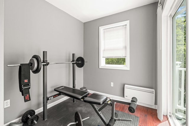 19 Fowlers Ct, Seabrook, NH 03874 - exercise area with healthy amount of natural light, baseboards, and wood finished floors
