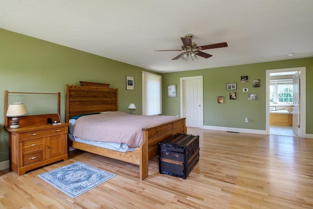3 Playhouse Cir, Hampton, NH 03842 - bedroom with light wood-style floors, baseboards, and a ceiling fan