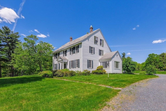 236 Main St, Jaffrey, NH 03452 - view of front of property with a chimney and a front lawn