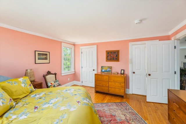 236 Main St, Jaffrey, NH 03452 - bedroom featuring ornamental molding, light wood-style floors, and baseboards