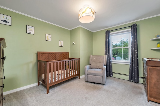 6 Cherry St, Concord, NH 03301 - bedroom featuring ornamental molding, carpet, a baseboard radiator, and baseboards
