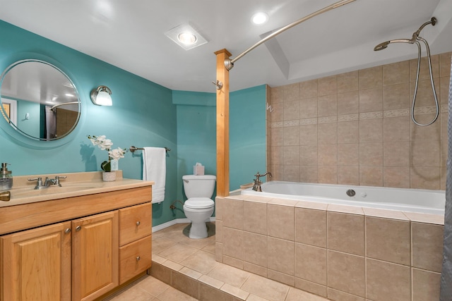 6 Cherry St, Concord, NH 03301 - bathroom with tile patterned flooring, tiled shower / bath, vanity, toilet, and baseboards