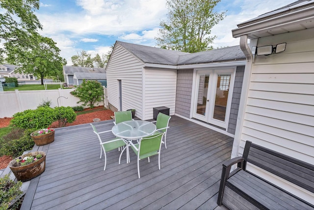 6 Cherry St, Concord, NH 03301 - deck with french doors and outdoor dining area