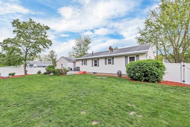 6 Cherry St, Concord, NH 03301 - back of property with a chimney