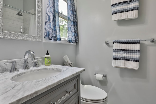 56 Averill Rd, Brookline, NH 03033 - full bath with vanity, a shower with curtain, and toilet