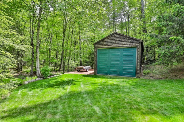 56 Averill Rd, Brookline, NH 03033 - garage with a wooded view