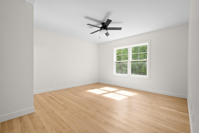 93 Stage Rd, Hampstead, NH 03841 - spare room featuring baseboards, light wood-style flooring, and a ceiling fan