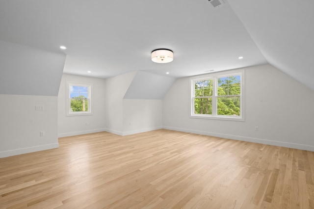 93 Stage Rd, Hampstead, NH 03841 - additional living space with lofted ceiling, light wood-style flooring, baseboards, and recessed lighting