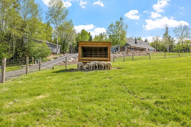 126 Stoddard Rd, Columbia, NH 03576 - view of yard with an outdoor structure, driveway, an exterior structure, and a view of rural / pastoral area