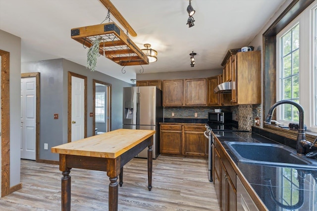 53 Crestview Dr, Jaffrey, NH 03452 - kitchen with stainless steel appliances, under cabinet range hood, a sink, light wood-type flooring, and plenty of natural light
