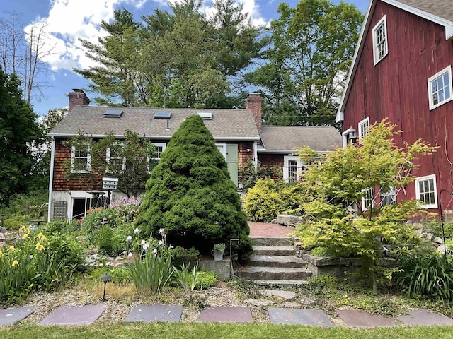 2 Mack Hill Rd, Amherst, NH 03031 - view of front of property featuring a chimney and a shingled roof