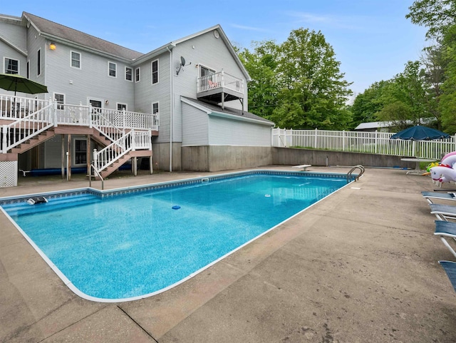 1851 York Street Ext, Poultney, VT 05764 - view of pool with stairway, a diving board, and a patio area