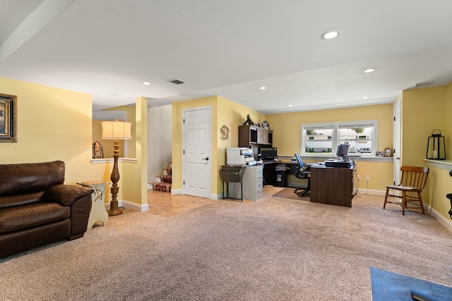 165 Tanglewood Dr, Colchester, VT 05546 - office space with light carpet, baseboards, and recessed lighting