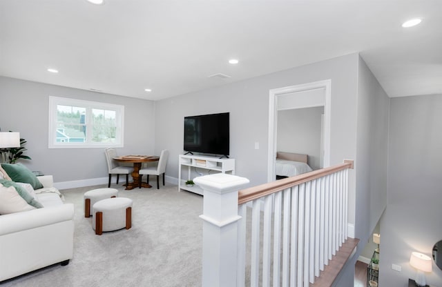 148 County Rd, Amherst, NH 03055 - carpeted living area with baseboards and recessed lighting