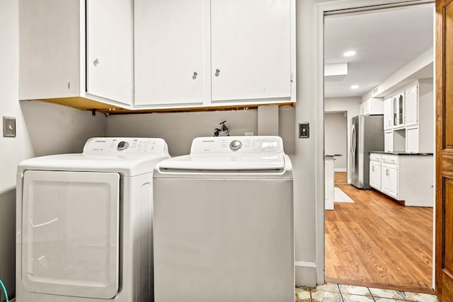 28 Olde Lantern Rd, Bedford, NH 03110 - laundry room featuring independent washer and dryer, cabinet space, and recessed lighting