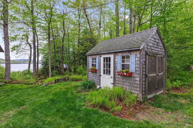 138 Miller Dr, Nelson, NH 03457 - view of shed featuring a water view