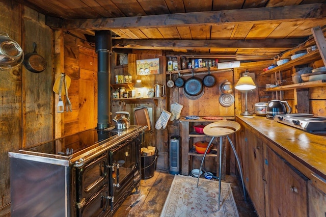 138 Miller Dr, Nelson, NH 03457 - interior space with wood walls, wood ceiling, and wood-type flooring
