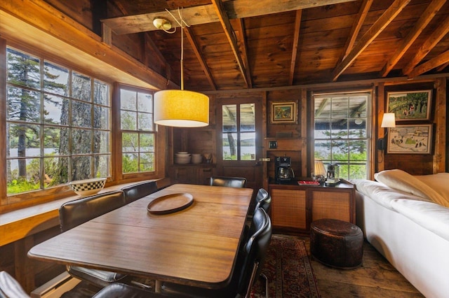 138 Miller Dr, Nelson, NH 03457 - dining space with wood ceiling