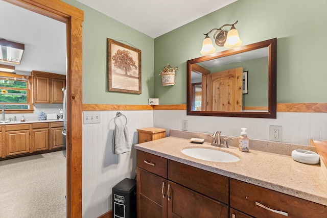 122 Wallace Rd, Northfield, VT 05663 - bathroom featuring vanity and wainscoting