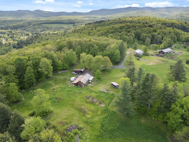 122 Wallace Rd, Northfield, VT 05663 - aerial overview of property's location featuring a mountain backdrop and a forest