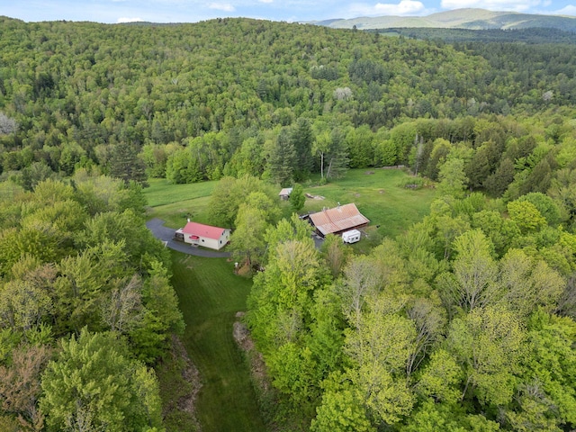 122 Wallace Rd, Northfield, VT 05663 - aerial view of property's location with a heavily wooded area and a mountainous background
