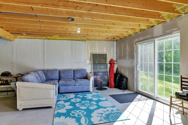 28A Black Walnut Ln Unit A, Jericho, VT 05465 - living area with finished concrete flooring