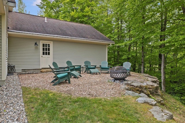 1444 Upper Hollow Rd, Stowe, VT 05672 - view of yard featuring an outdoor fire pit