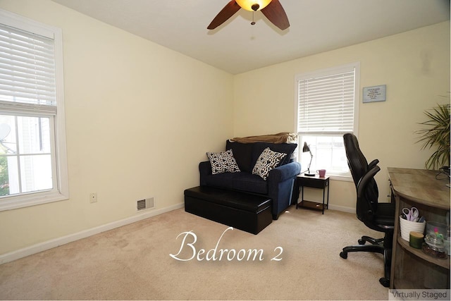602 Silver St Unit 5, Manchester, NH 03103 - office area featuring carpet, baseboards, and ceiling fan