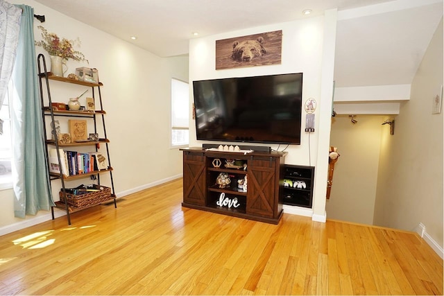 602 Silver St Unit 5, Manchester, NH 03103 - living area featuring light wood finished floors, baseboards, and recessed lighting