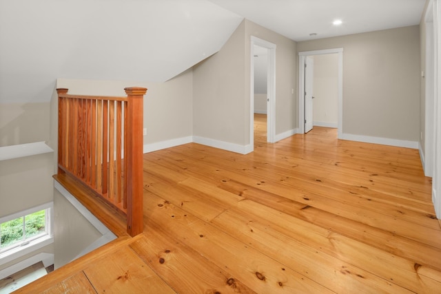 456 Thomas Ln, Stowe, VT 05672 - unfurnished room featuring light wood finished floors, recessed lighting, and baseboards