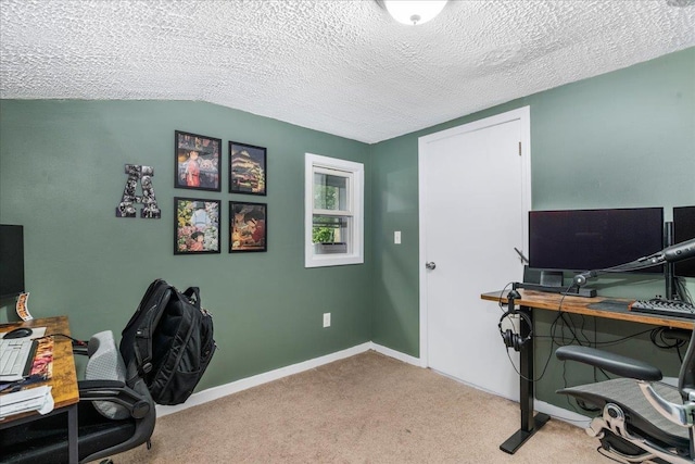 27 Eden St, Goffstown, NH 03102 - office area with carpet floors, a textured ceiling, and baseboards