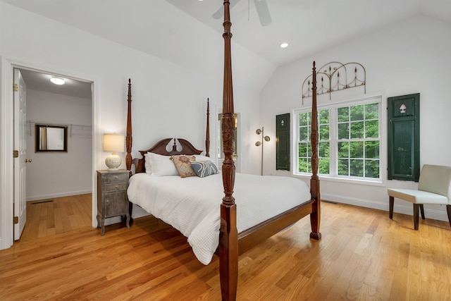 15 Largo Knl, Milford, NH 03055 - bedroom featuring lofted ceiling, light wood-style floors, baseboards, and a ceiling fan