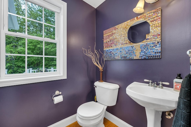 15 Largo Knl, Milford, NH 03055 - bathroom featuring toilet, baseboards, and wood finished floors