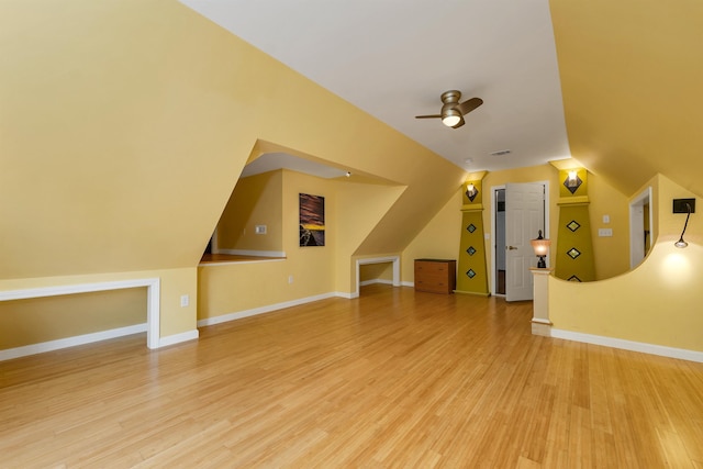 15 Largo Knl, Milford, NH 03055 - bonus room featuring ceiling fan, wood finished floors, lofted ceiling, and baseboards