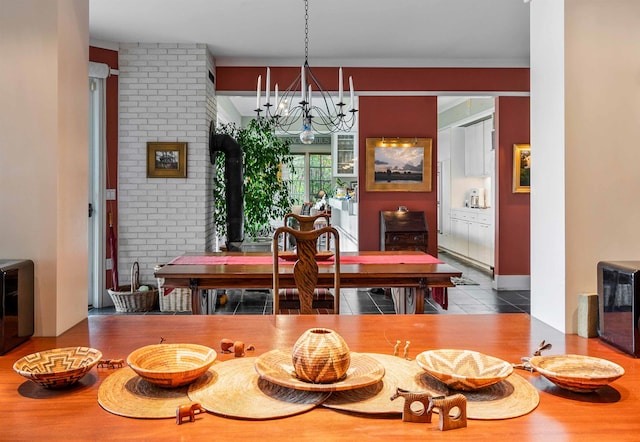 1452 Little Sunapee Rd, New London, NH 03257 - dining area with a chandelier
