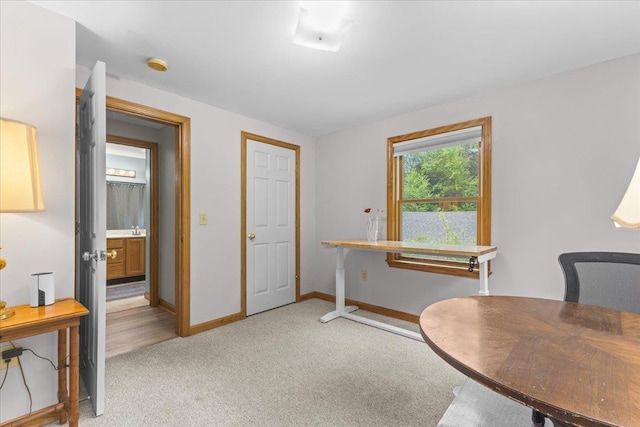 354 Falls Bridge Rd, Williamstown, VT 05679 - office area featuring light colored carpet and baseboards