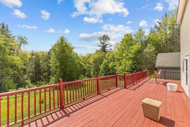 354 Falls Bridge Rd, Williamstown, VT 05679 - deck featuring a wooded view
