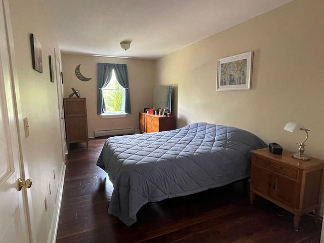 139 Rice Brook Dr, Stoddard, NH 03464 - bedroom with baseboard heating, hardwood / wood-style floors, and baseboards