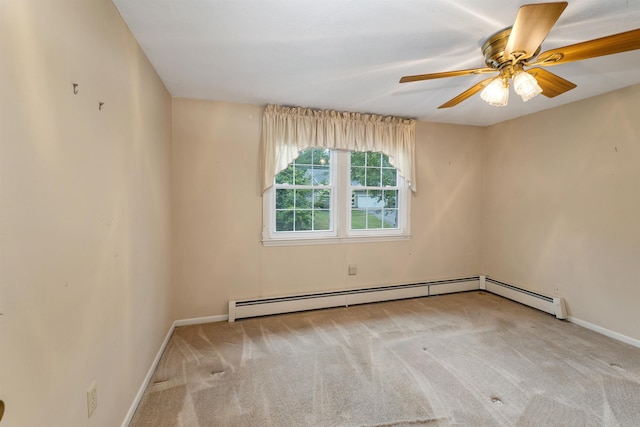 1 Pepperell Cir, Nashua, NH 03062 - empty room featuring carpet, baseboards, baseboard heating, and a ceiling fan