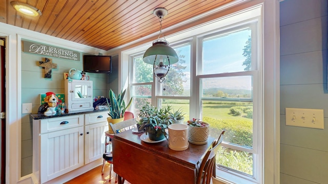 358 S Main St, Whiting, VT 05778 - dining room with wooden ceiling and ornamental molding